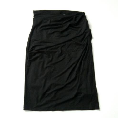 MM.LaFleur NWT  Soho Pencil in Black Ruched Stretch Jersey Pull-on Skirt S $140