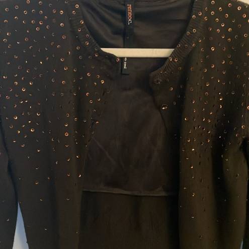 Renee C . by so cool Brown sparkle Cardigan- 100% Cashmere- size Small