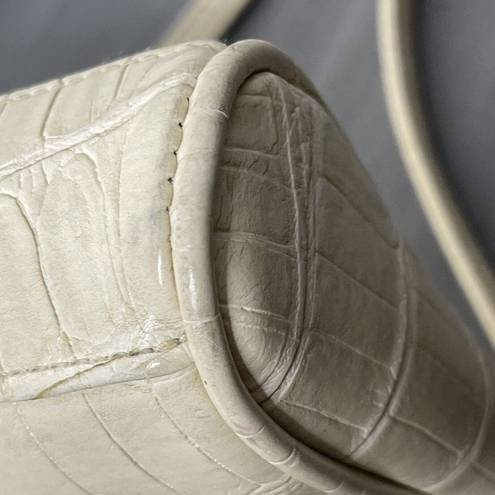 Bueno  Cream Off White Faux Leather Crocodile Textured Crossbody Bag Purse