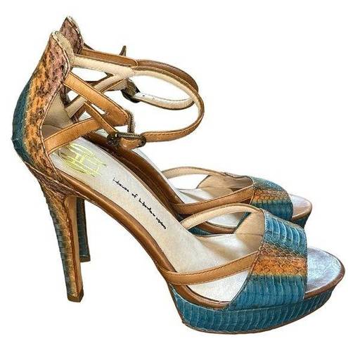 House of Harlow  1960 Nancie Snake Print High Heel Sandal - size 38.5 (7.5 US)