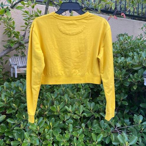 Kappa  Yellow Long Sleeve Logo Cropped Sweatshirt. Size Small. EUC!