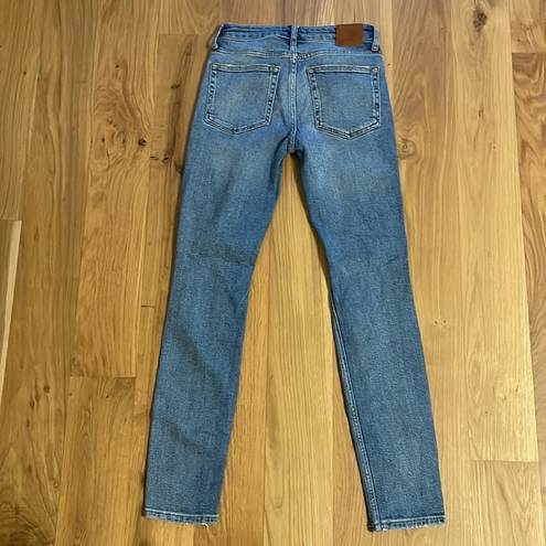 ANINE BING  gabe jean medium wash straight leg ankle distressed size 25