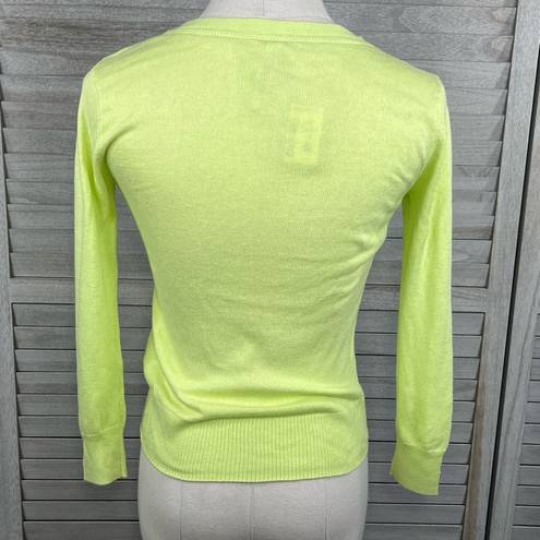 Aeropostale  Cropped Cardigan Rhinestone Buttons Chartreuse-XS