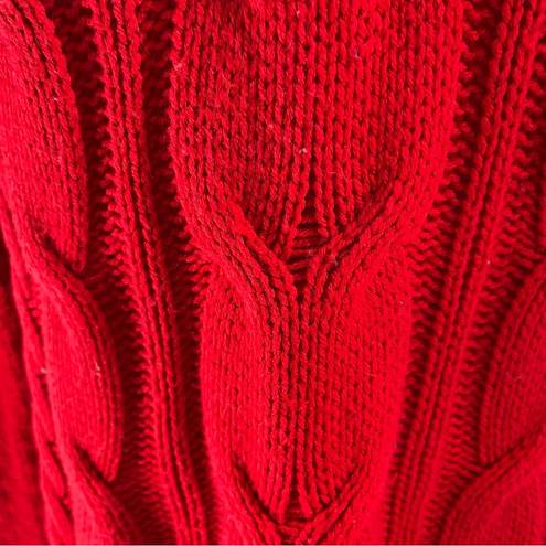 SO Red Cable Knit Pull Over Long Sleeve Sweater Women’s Size Small