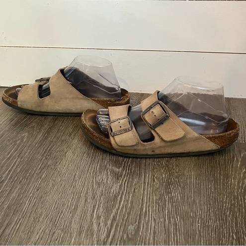 Birkenstock  Arizona Tan Leather Slip On Adjustable Sandals Women’s Size 40