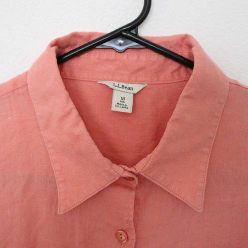 L.L.Bean Linen Button Front Top