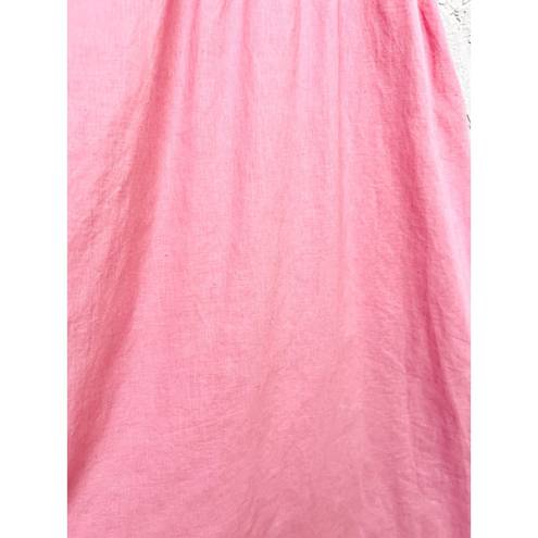 Petal and Pup  Linen Blend Aubrey Backless Cutout Midi Dress Pink Women's Size US 6