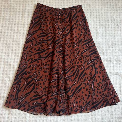 LPA Revolve  Ella Skirt in Filthy Animal Black & Brown Medium Midi