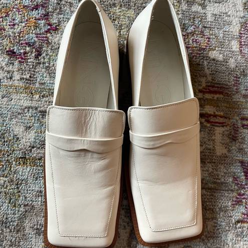 Mango  Square Toe Leather Loafer