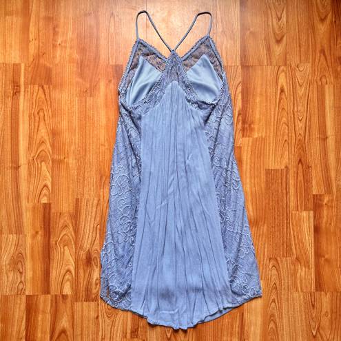 Charlotte Russe Sleeveless Periwinkle Blue V-Neck Racerback Lace Dress