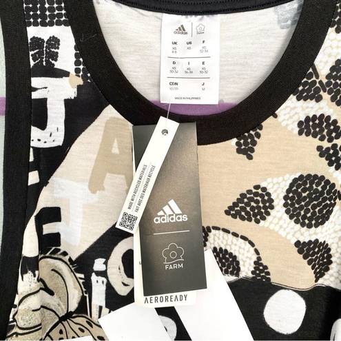 Adidas Farm Rio Neutral Tropical Print AOP  Tank Top Athleisure Mini Dress