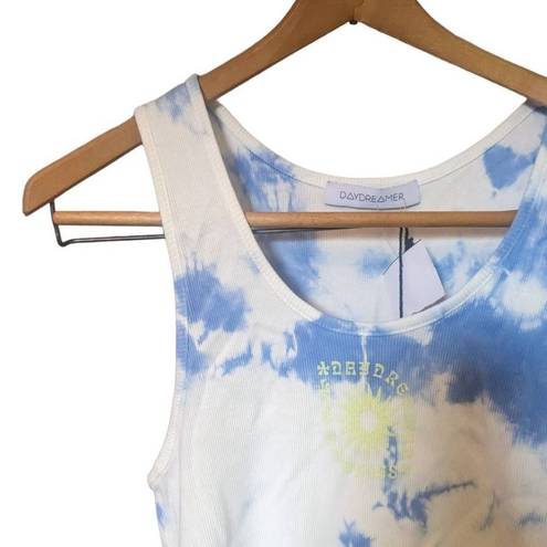 Daydreamer  La Eye Tie Dye Tank In Periwinkle Cloud Crop Tank L NWT