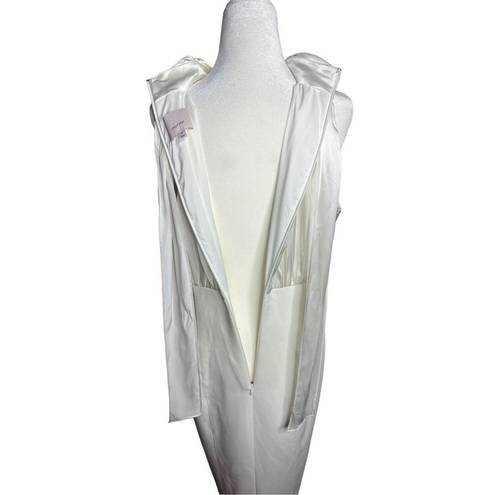 Cinq à Sept  Emerie Halter White Satin Bridal Midi Dress Size‎ 10 Women's