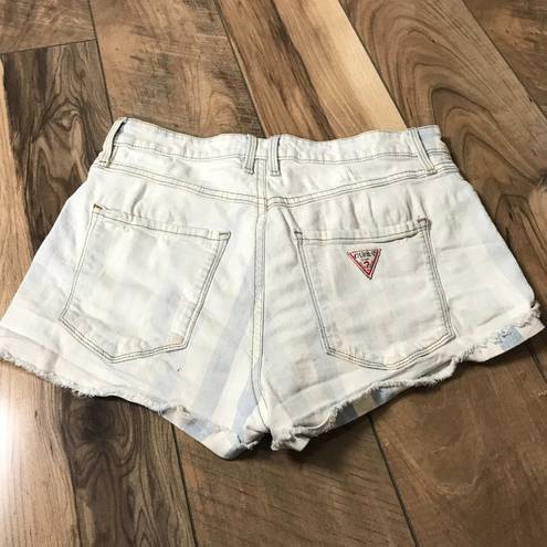 Guess Vtg  Jean Shorts 90s Light Wash Faded Size 28 Original American Triangle