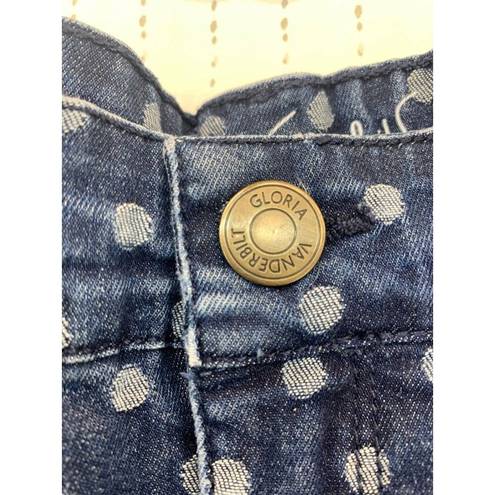 Gloria Vanderbilt  Womens Cropped Jeans Petite Sz 14P Polka Dot Jordyn Slimming