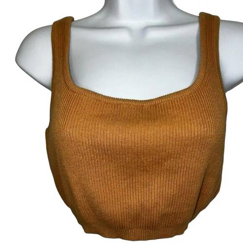 Sabo Skirt SABO  Caramel Color Cotton Ribbed Stretch Crop Top EUC Size Small