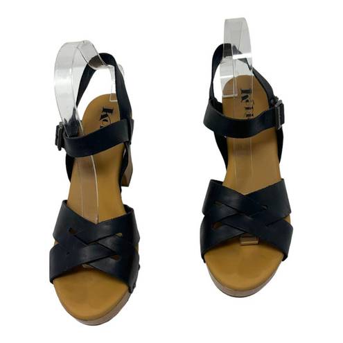 Kork-Ease Korks Bagley Black Platform Clog Sandal Size 9