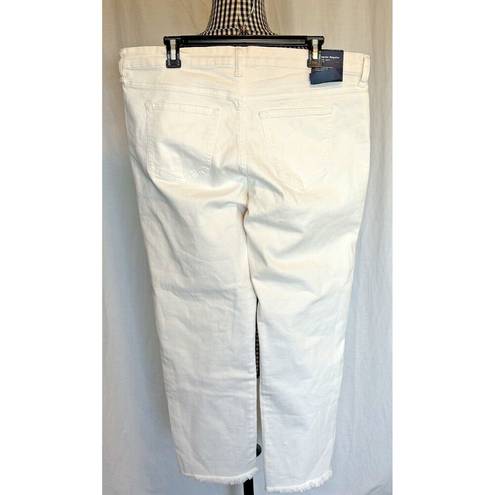 Gap  Denim Straight Crop Low Rise Stretch Women's Size 33 Raw Hem NEW!