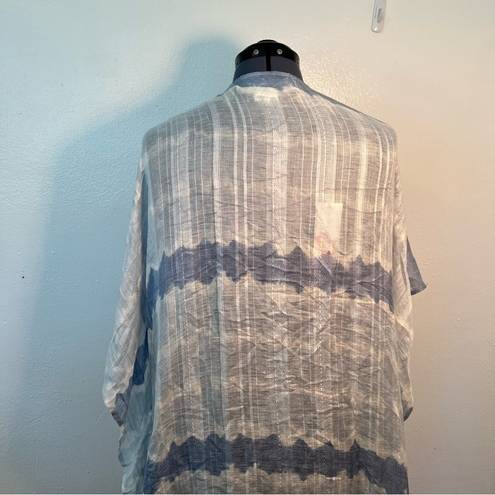 Treasure & Bond  Tie Dye High-Low Wrap Blue Shibori Stripe