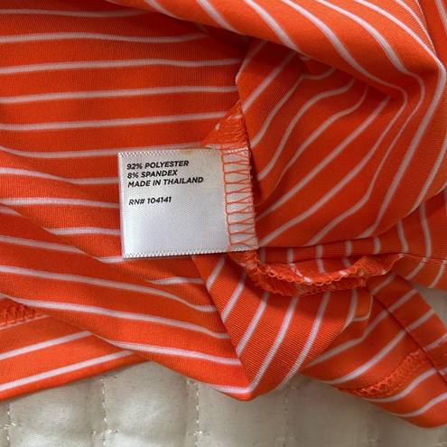 Lady Hagen  Orange Striped Sleeveless Golf Polo Size M