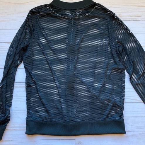 Victoria's Secret  Sport All Over Mesh Bomber Jacket Black Sz S