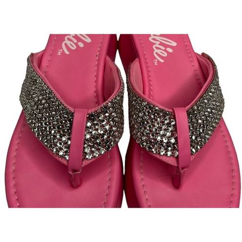 Forever 21  Barbie Rhinestones Wedge Platform Sandals PINK Womens Size 8.5 Retro