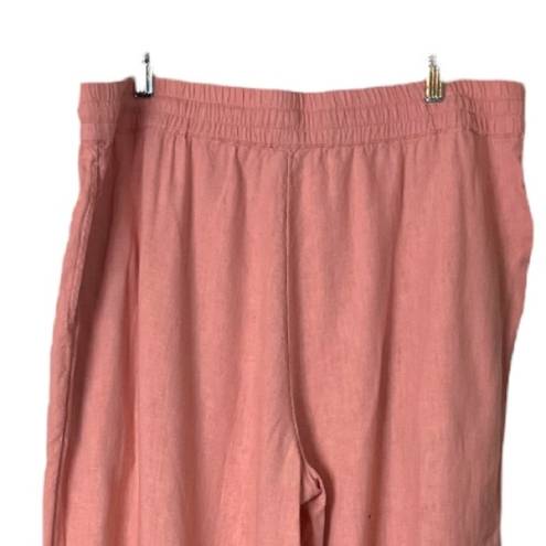 Krass&co D &  Naturals Wide Leg Pants Palazzo Linen Blend Pink Women’s Size Medium M