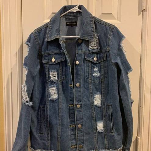 Pretty Little Thing  Distressed Jean Jacket