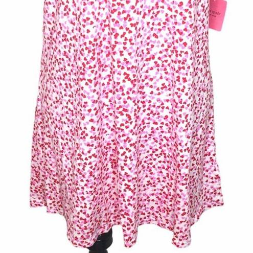 Kate Spade  Confetti Hearts Night Shirt Red Pink XSmall