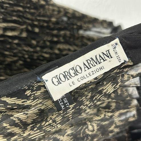 Giorgio Armani  Black and Cream Silk Sheer Scarf OS