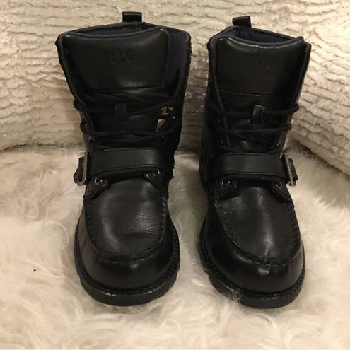 Polo Leather  Ralph Lauren Logo buckle Boots( UNISEX)