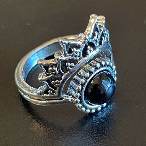 Onyx  stone S925 silver tribal ring size 8.5