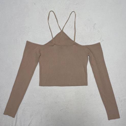 West of Melrose Women’s  Cold Shoulder Beige / Tan Sweater size Medium