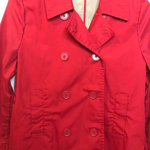 Oleg Cassini Red Pea Coat  Vintage Classic S VTG glam statement