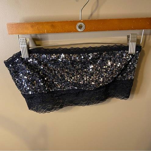 PINK - Victoria's Secret VS Victorias Secret Pink Size Large Black With Sequins And Lace Bandeau