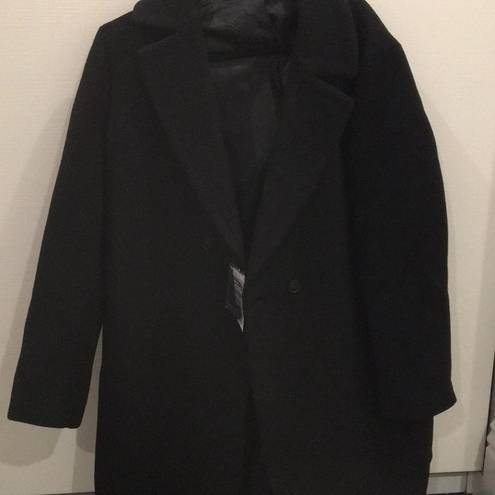 Uniqlo NWT new  black wool blend tailored coat medium