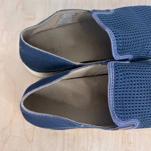 Olukai  Pehuea Navy Perforated Slip On Shoes SZ W10
