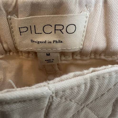 Pilcro  ANTHROPOLOGIE Women's M Rustic Pull On Pants Floral Embroidered Cotton