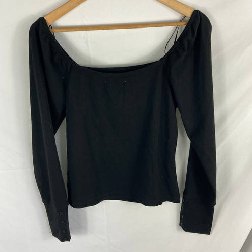 Treasure & Bond NWT  Square Neck Top In Black Size Medium