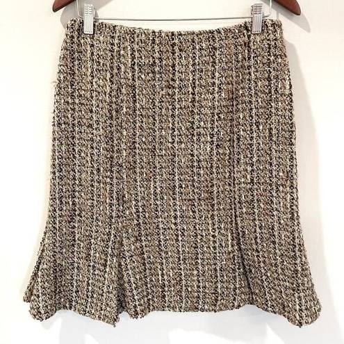 Jones New York ✨ 3/$15 SALE ✨   Vintage 90’s Tweed Trumpet Skirt Gold Brown 8 EUC