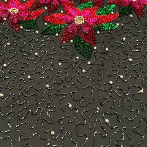 Laurence Kazar  Beaded Sequin Poinsettia Blouse large