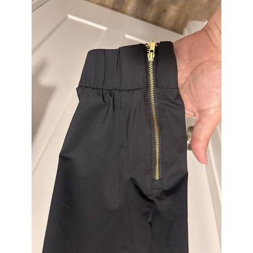 Zyia  Active Pants  3XL Black Nylon Blend Athletic Jogger With Gold Zipper Accent