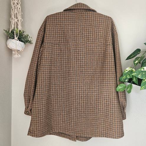 Lane Bryant  Brushed Faux-Wool Jacket Retro Houndstooth Plaid Size 16