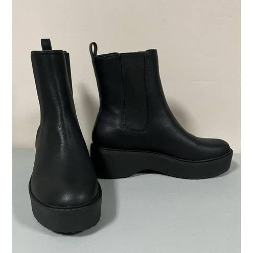 mix no. 6 Black ‘Caraline’ Pull-On Chunky Platform Chelsea Boots Booties Shoes Size 9 🕷️