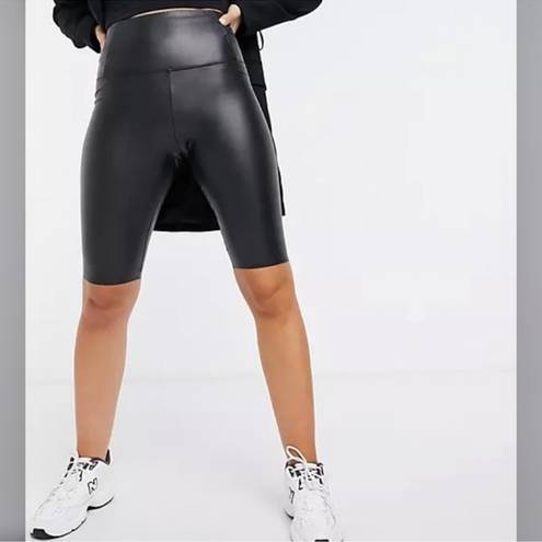 ALLSAINTS NWT All Saints Cora Black faux leather bike shorts size 8