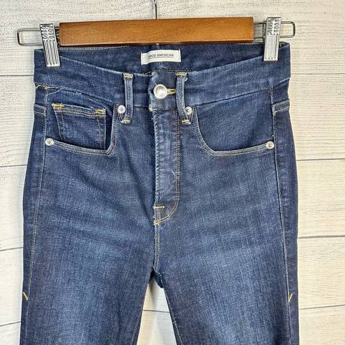 Good American  Womens size 0/25 Good Legs Crop Denim Jeans Dark Wash