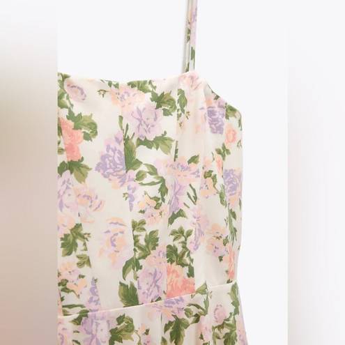 ZARA Floral Square Neck Mini Dress NWOT Size XS Sleeveless Spring Girly