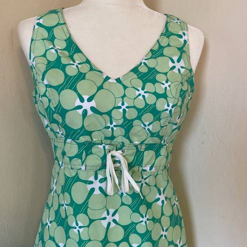 Patagonia Water Girl Green Floral Women’s Back Zip Mini Swim Dress Size 6