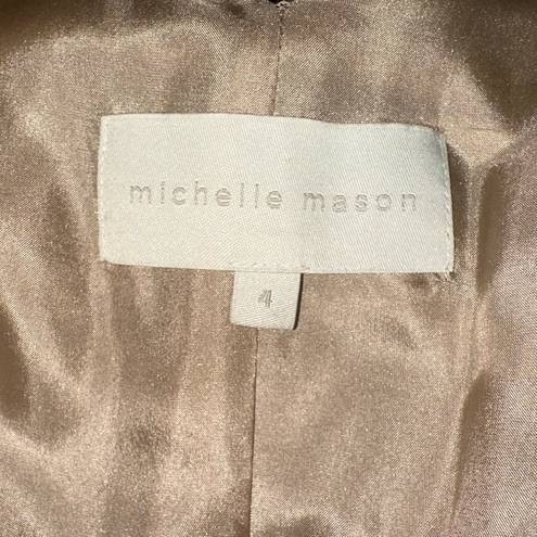 Michelle Mason  Cut Off Long Sleeve Velvet Dress, Size 4