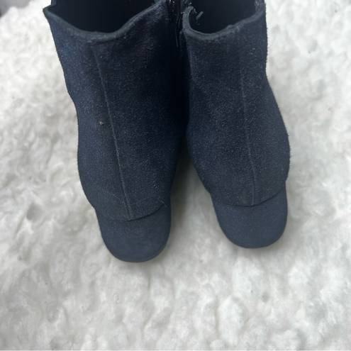 Harper Cordani Italy Women's  Boot Blue  Suede Denim Block Heel Bootie EUR 36